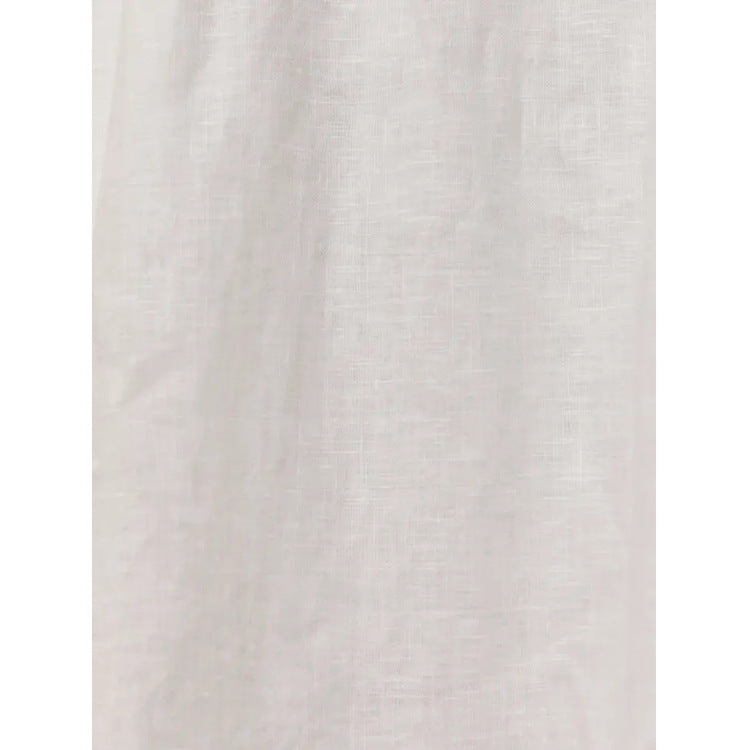 Women's White Collar Sleeveless Waist Mid-length Dress Dresses