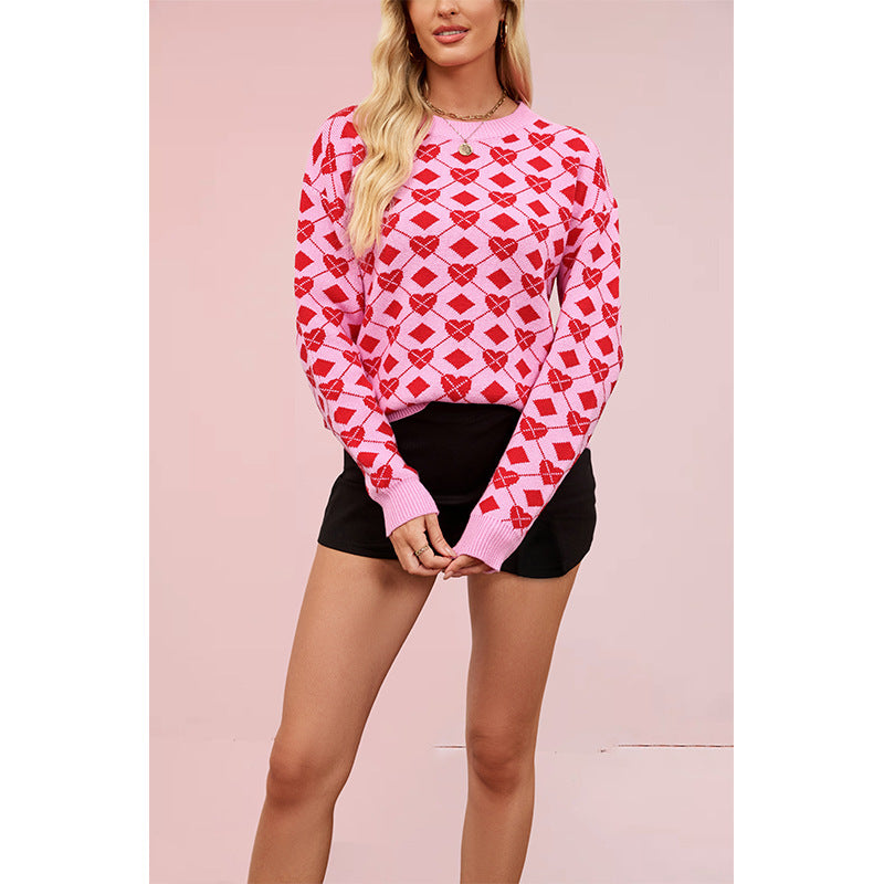 Love Valentine's Day Round Neck Pullover Sweaters