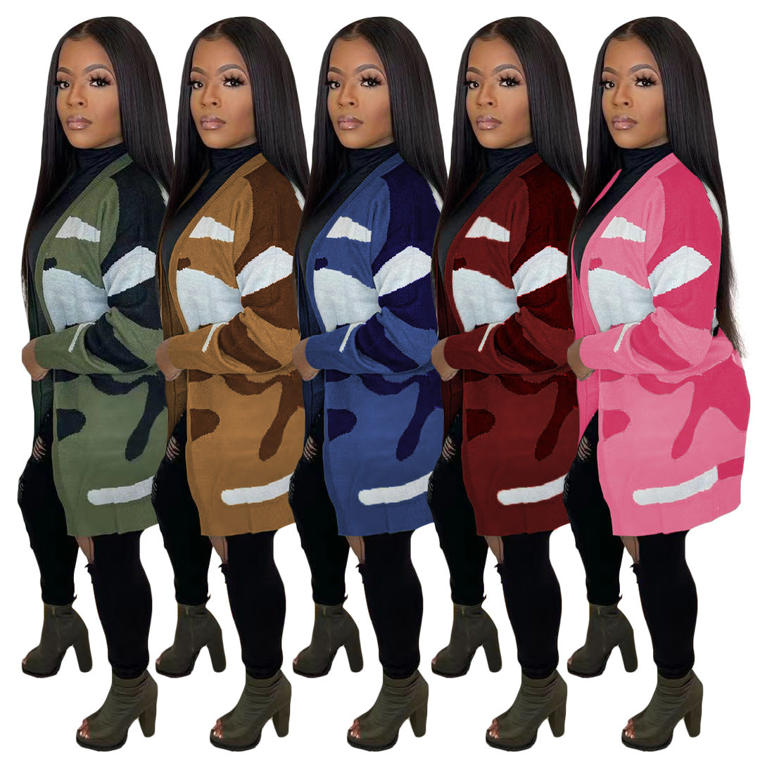 Women's Elegant Unique Casual Camouflage Knitted Knitwear