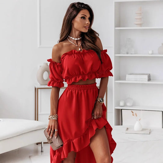 Women's Solid Color Sexy Waist Puff Sleeve Dresses