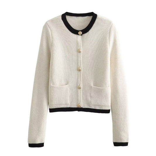 Women's Summer Button Decoration Knitted Classic Style Knitwear