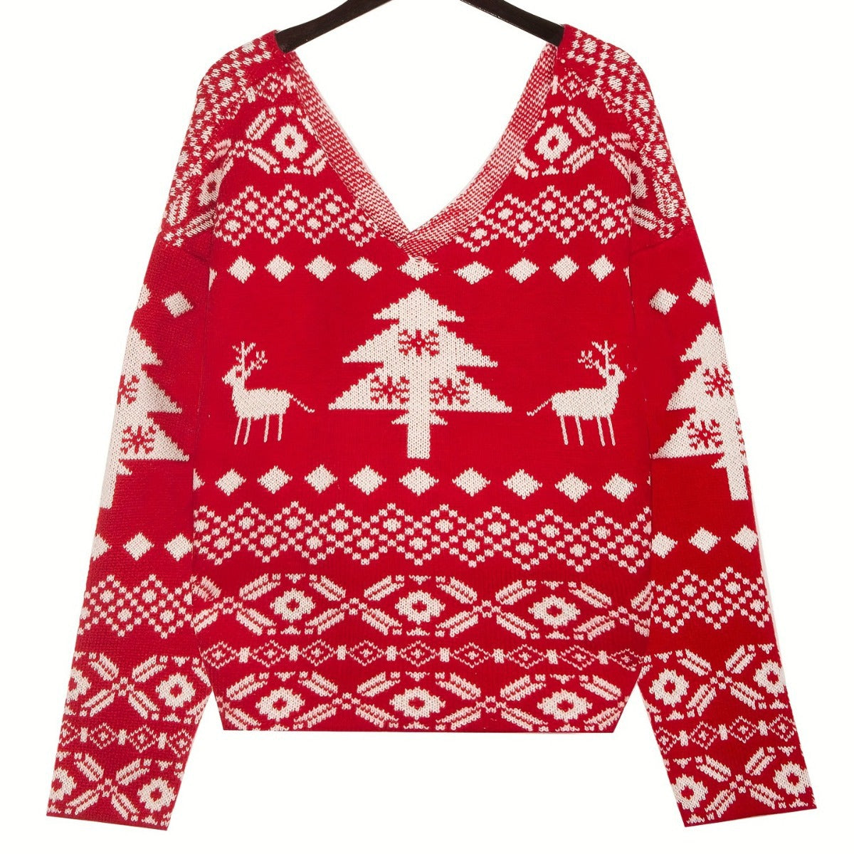 Women's Irregular Backless Christmas Snowflake Pattern Long Blouses