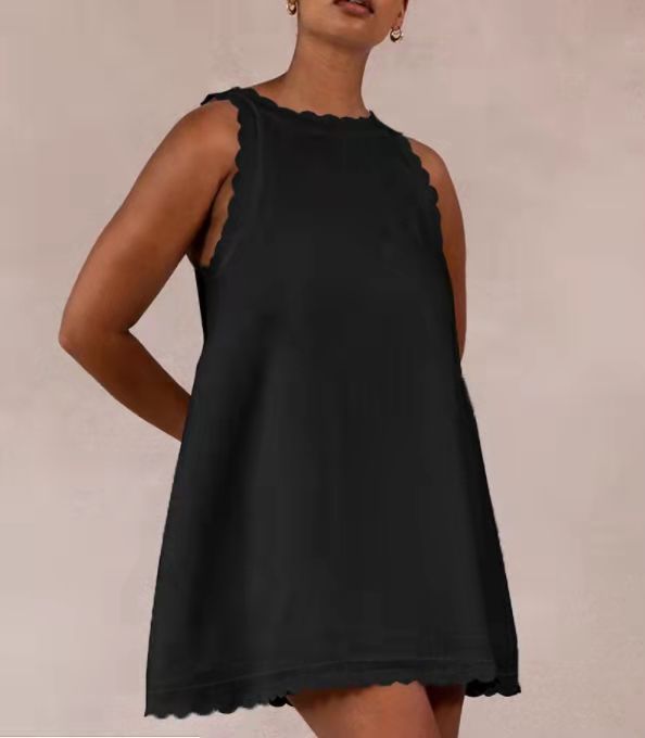 Women's Casual Cotton Linen Solid Color Embroidered Skirts