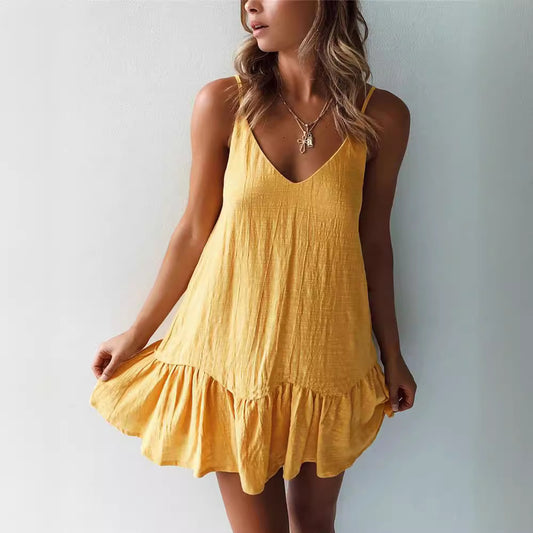 Women's Summer Fashion Sexy Brace Backless Dress Dresses