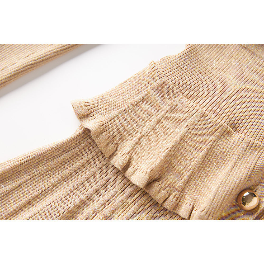Autumn Long Sleeves Knitted Dress Elegant Dresses