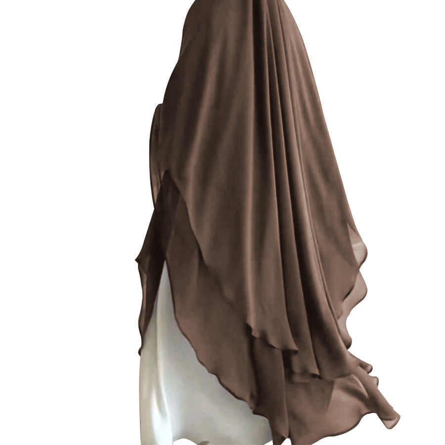 Color Front Rear Chiffon Lengthened Large Swing Scarf Dress