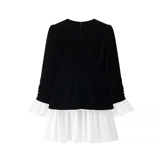 Women's Style Long Sleeve Classic Square Collar Lace Up Fashion Dresses