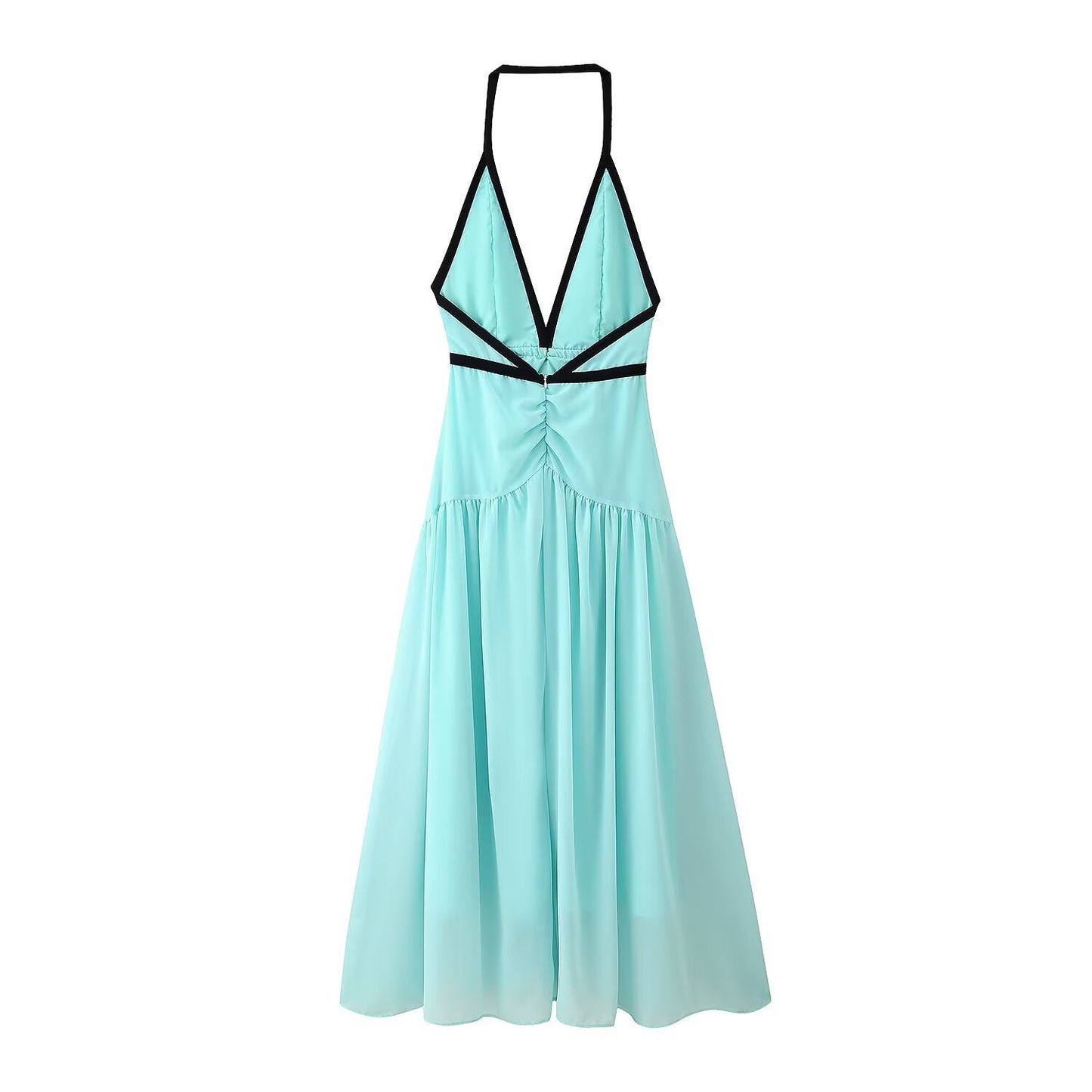 Women's Sexy Contrast Color Sleeveless Bow Suspenders Dresses