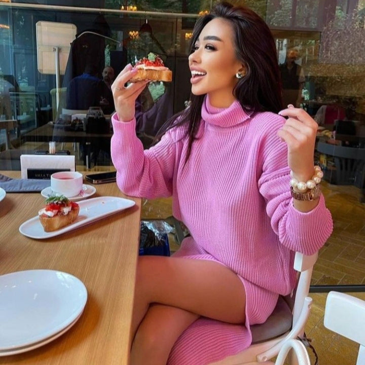 Loose Pullover Split Sexy Long Two-piece Tops