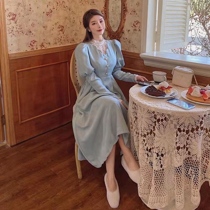 Royal Style Lace Stitching Fairy Autumn Lady Jumpsuits