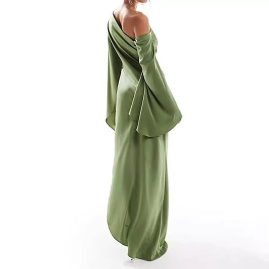 Autumn Solid Color Slim Fit Slit Dresses
