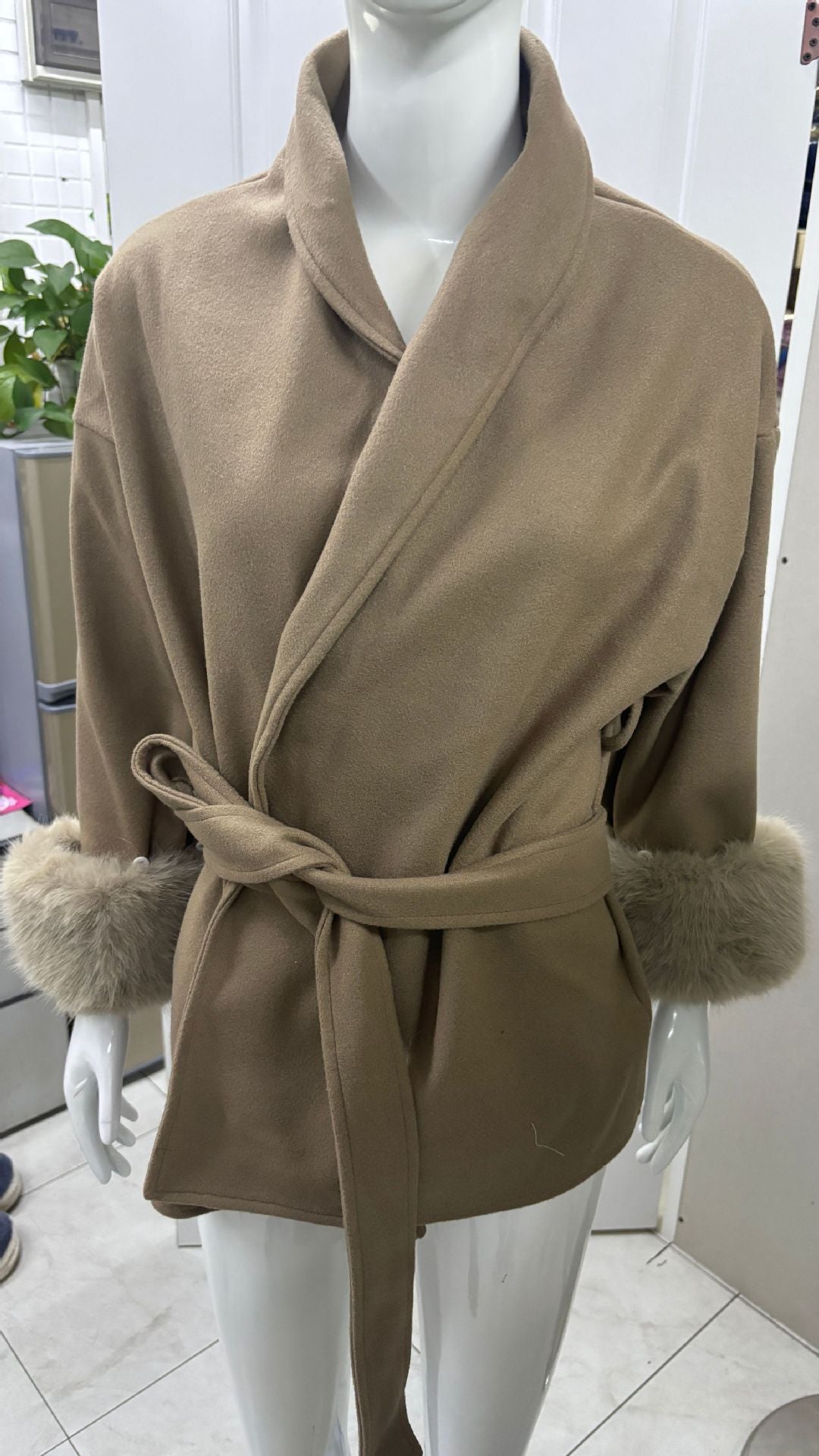 Women's Reversible Cashmere Rich Gold Solid Color Coats