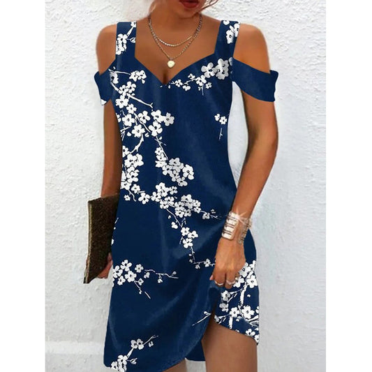 Women's Popular Summer Sexy Sleeves Printing Dresses