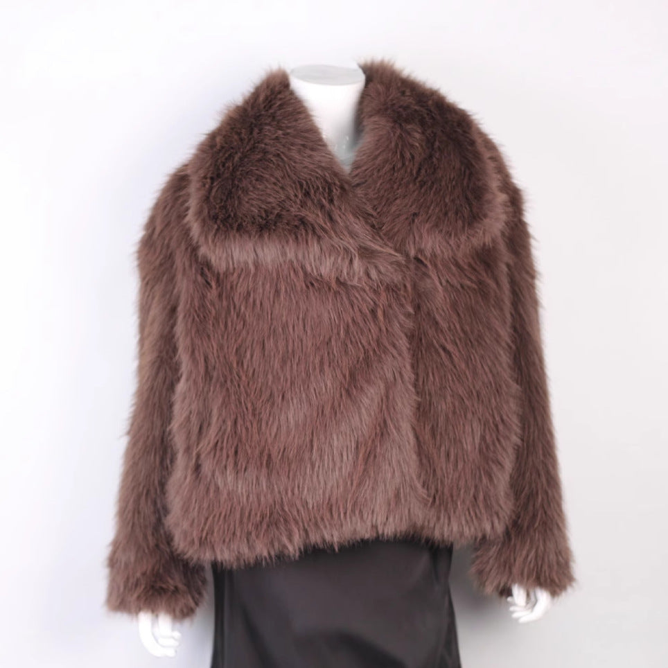 Women's Stylish Fashion Temperament Artificial Fur Coats