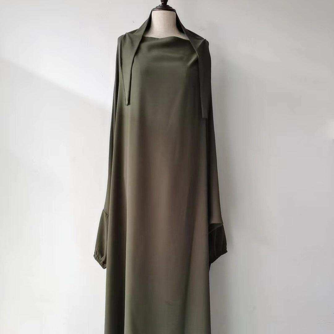 Casual Batwing Sleeve Hooded Loose Fashion Dress