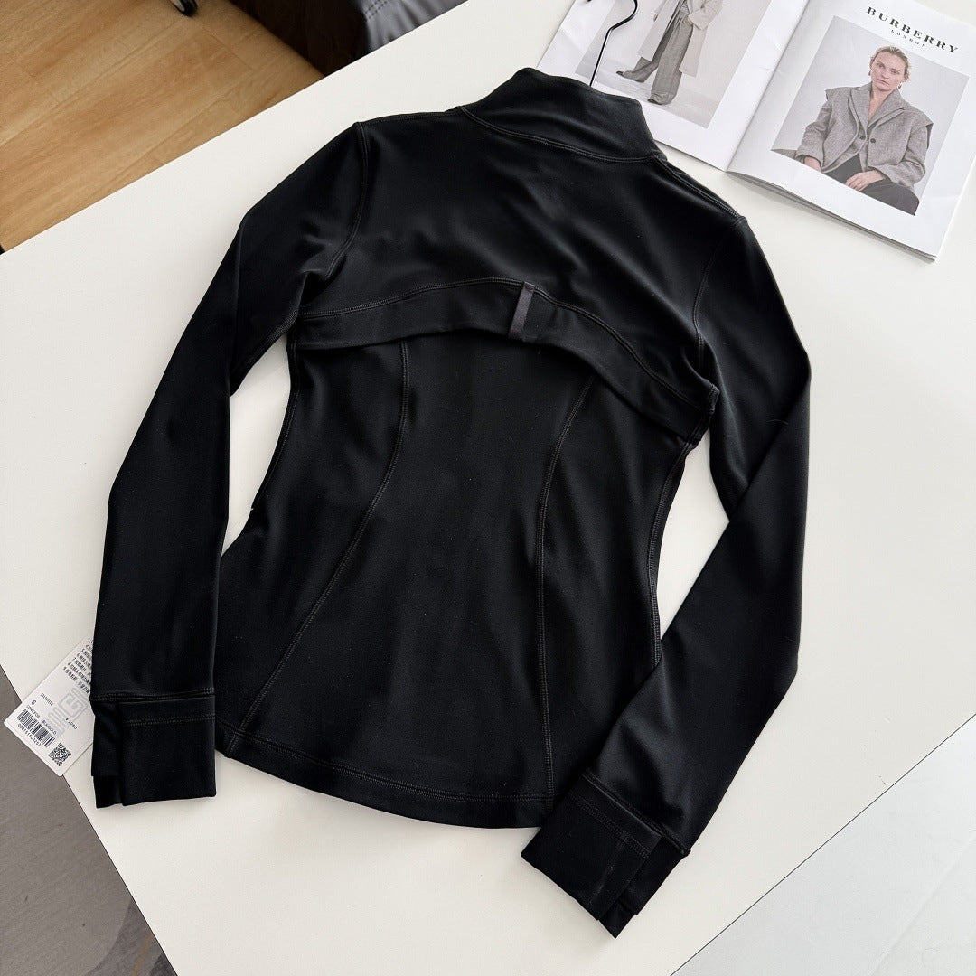 Women's Spring Yoga Workout Elastic Slim Stand Jackets