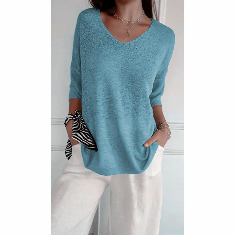 Women's Casual Basic Style Slimming Solid Color Women's Sweater