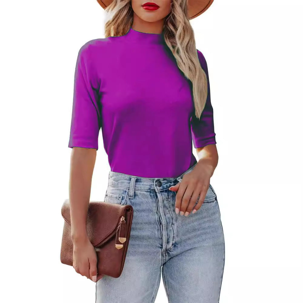 Women's Knitted Tight Stretch Sexy Formal Casual Blouses