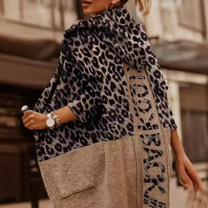 Women's Mid-length Trendy Loose Letter Splicing Hooded Sweaters