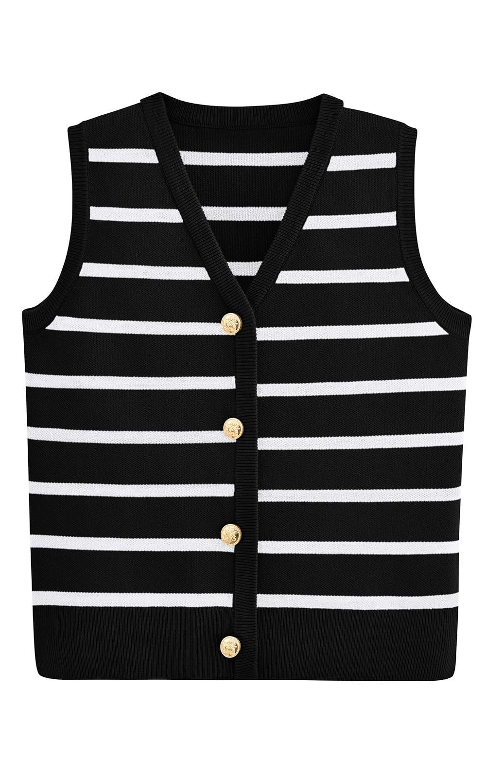 Beautiful Durable Versatile Sleeveless Knitted Striped Sweaters