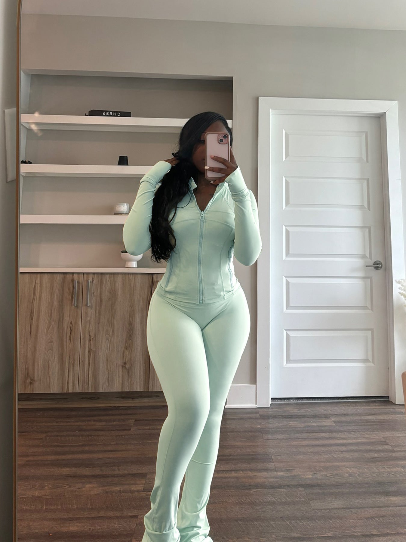 Women's Sports Leisure Sexy Tight Long-sleeved Horn Fashion Casual Suit