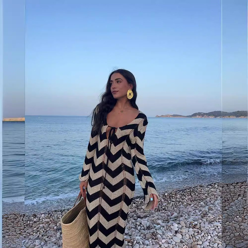 Autumn Double-sided Beach Dress Cutout Sexy Dresses