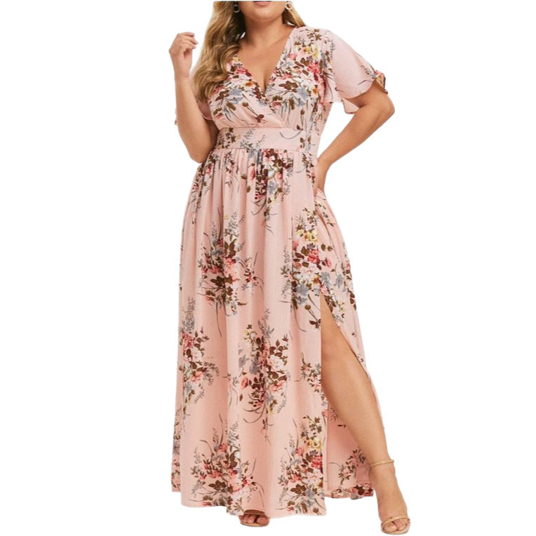 Women's Summer Long Printed Slit Hemline At Hem Shorts