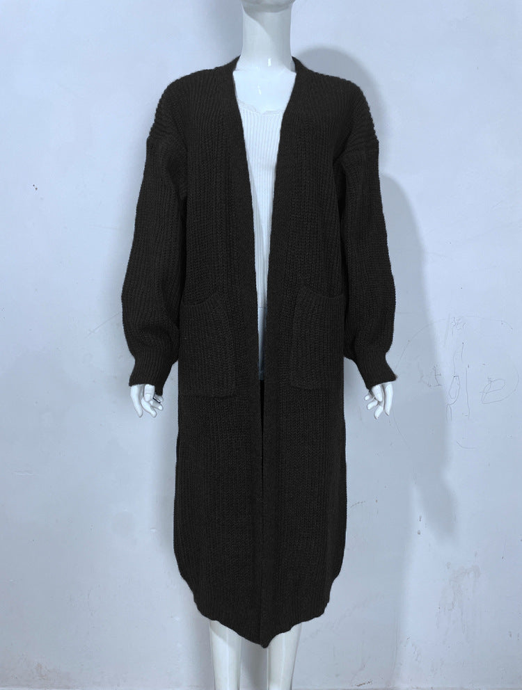 Women's Long Pocket Oversized Knit Loose Women's Sweater