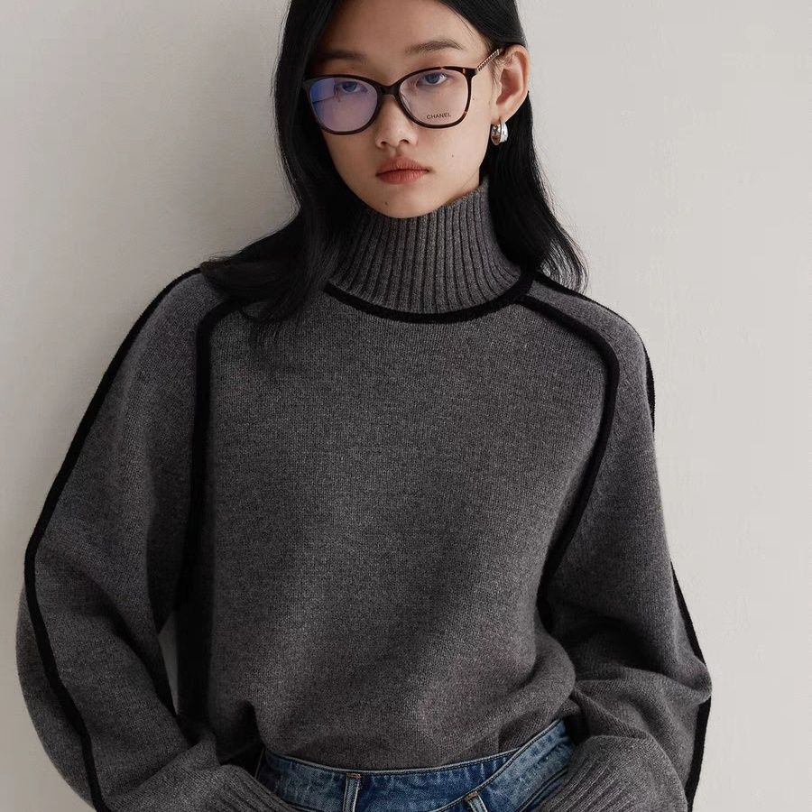 Women's European Autumn Thin Slimming Casual Loose Pullover Knitting Sweaters
