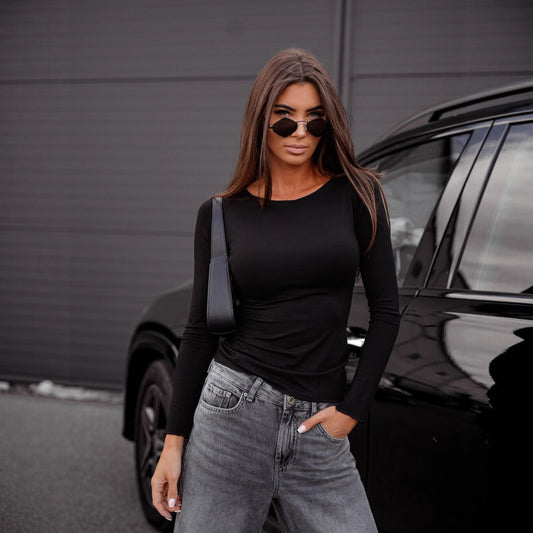 Women's Round Neck Fitted Casual Comfortable Basic Style Women's Sweater