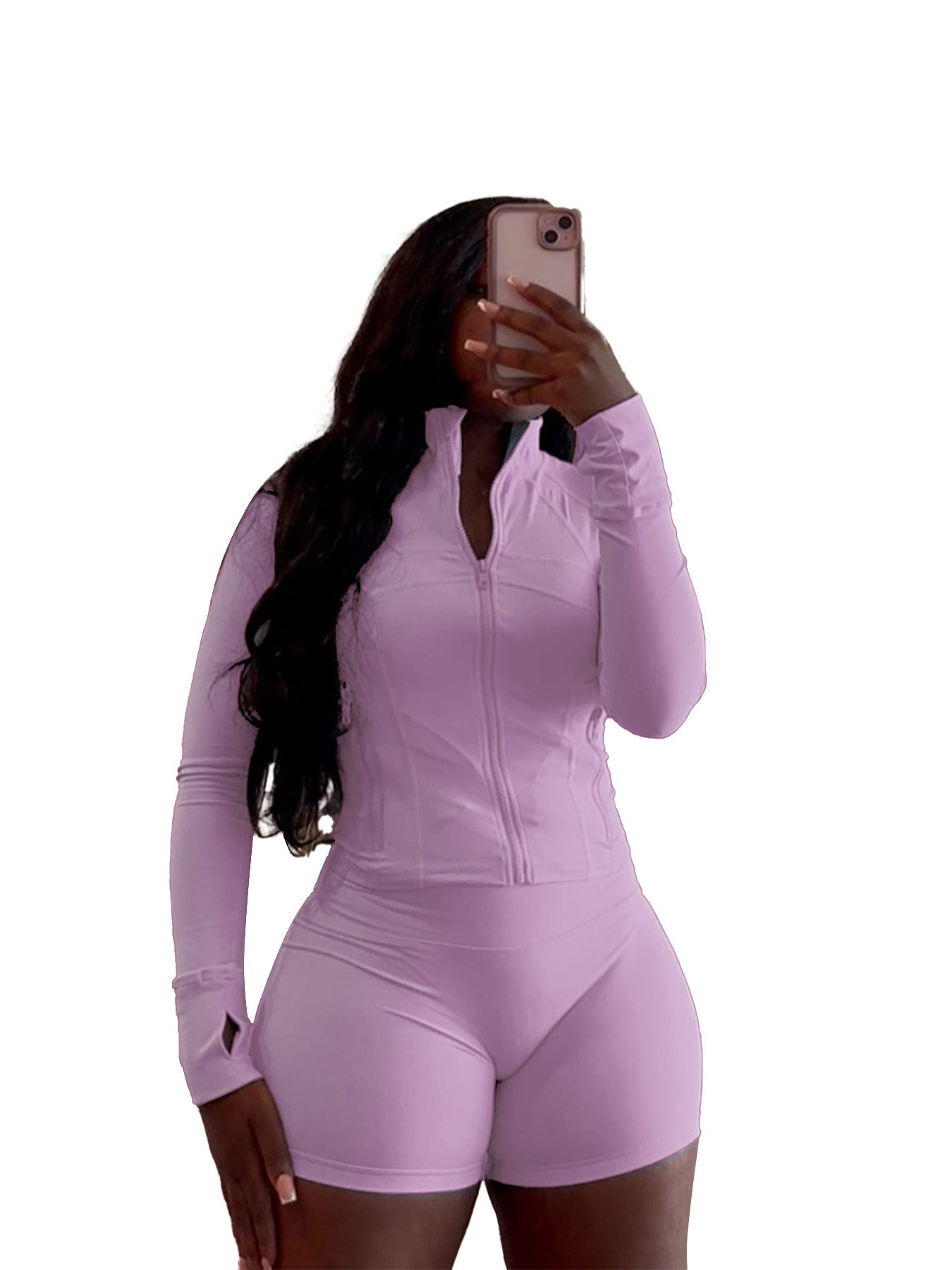 Women's Sexy Tight Long Sleeve Horn Two-piece Clothing