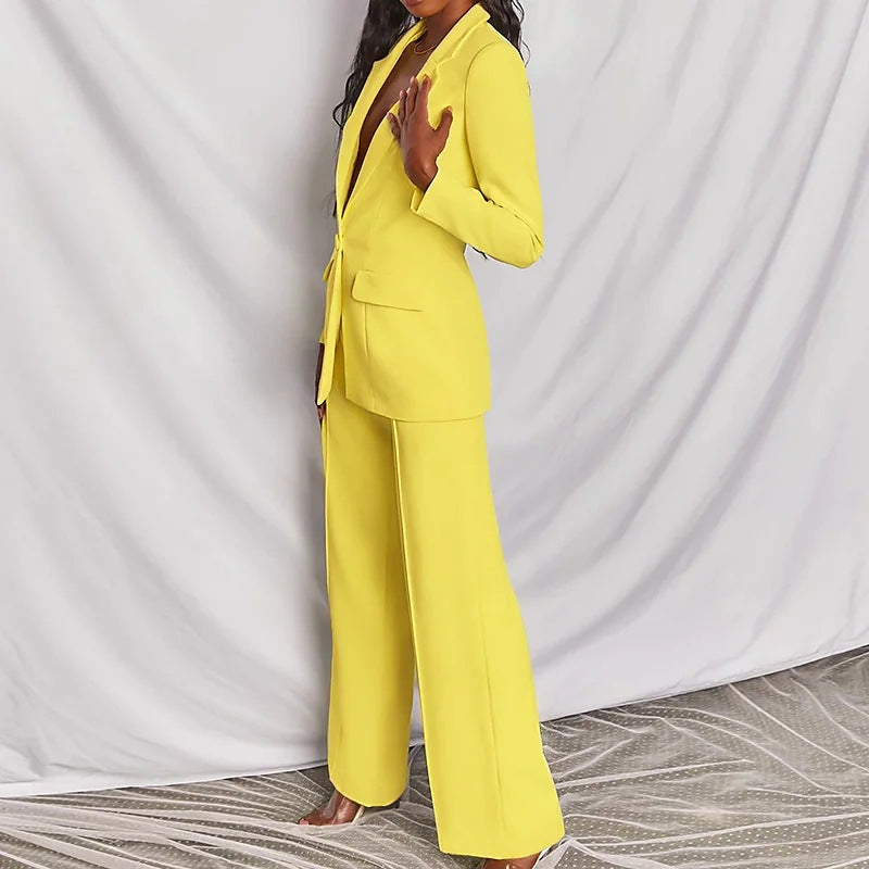 Pretty Elegant Women's Business Long-sleeved Trousers Fashion Casual Suit