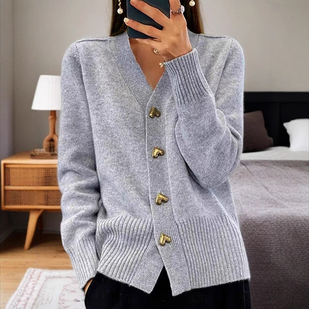 Women's Casual Loose Temperament Solid Color Knitted Inner Sweater