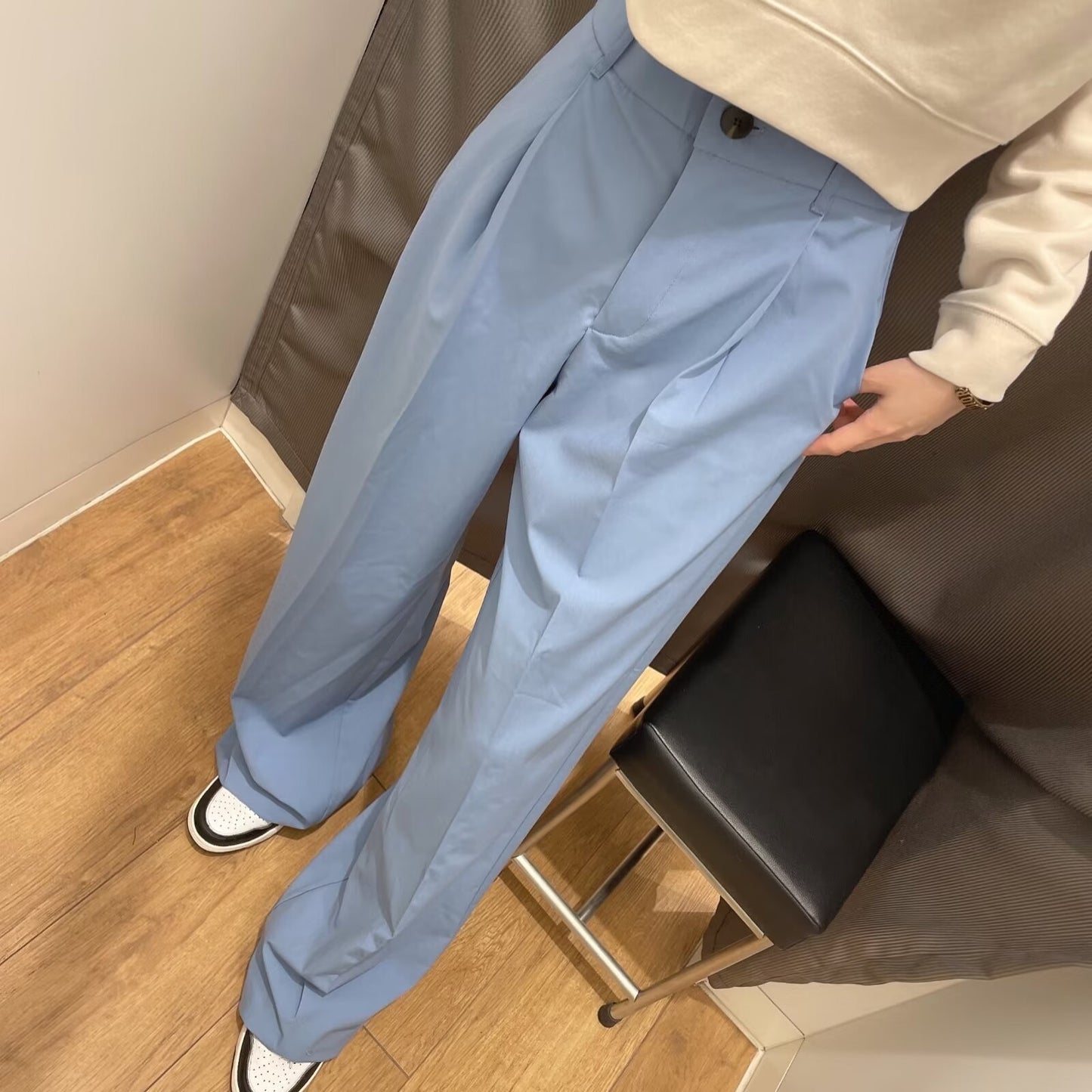 Women's Commute Style Casual Front Pleated High Pants
