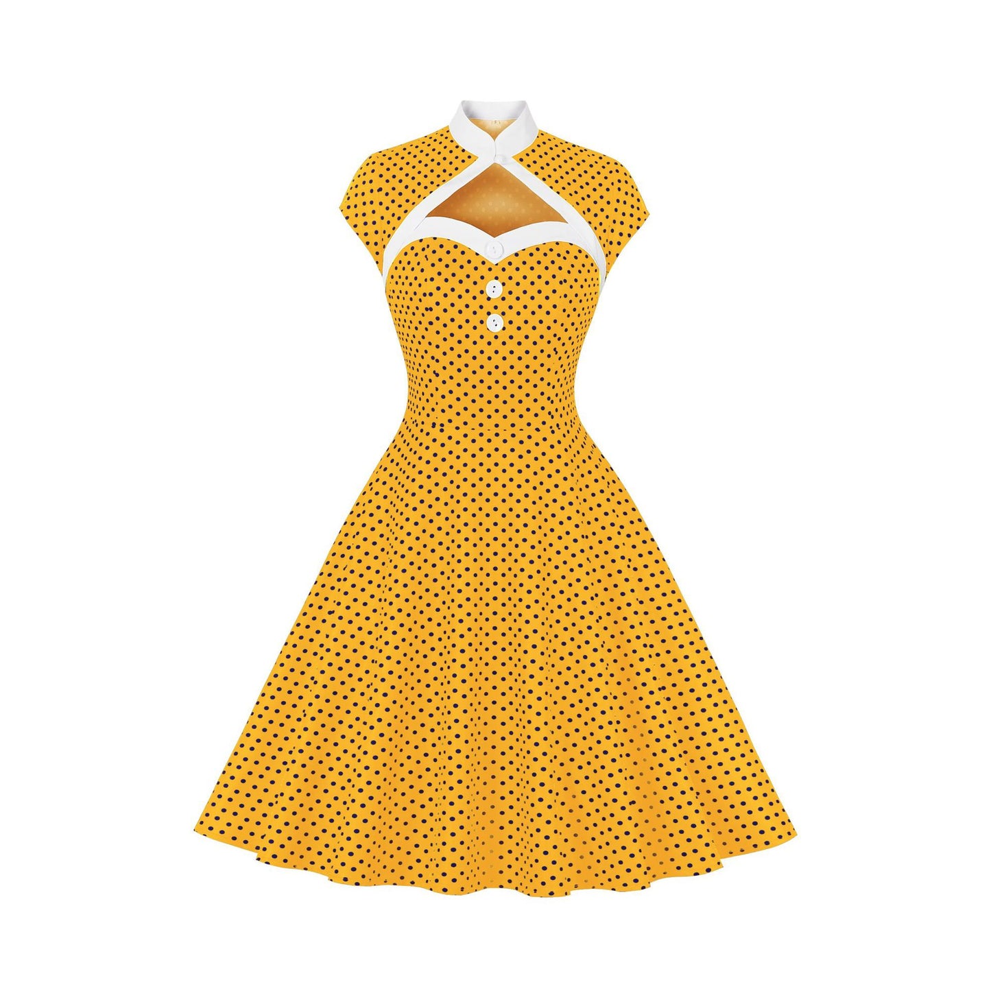 Women's Polka Dots Retro Mid-length Large Swing Dresses