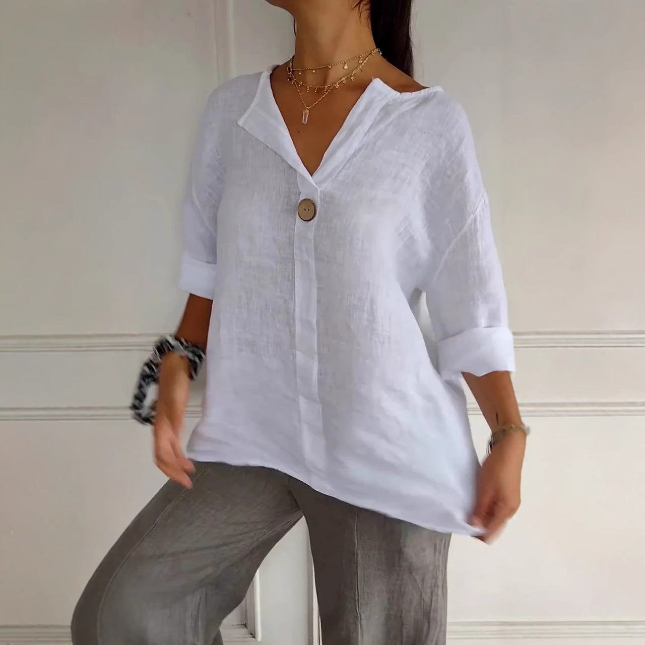 Women's Summer Loose T-shirt Comfort Casual Cotton Blouses