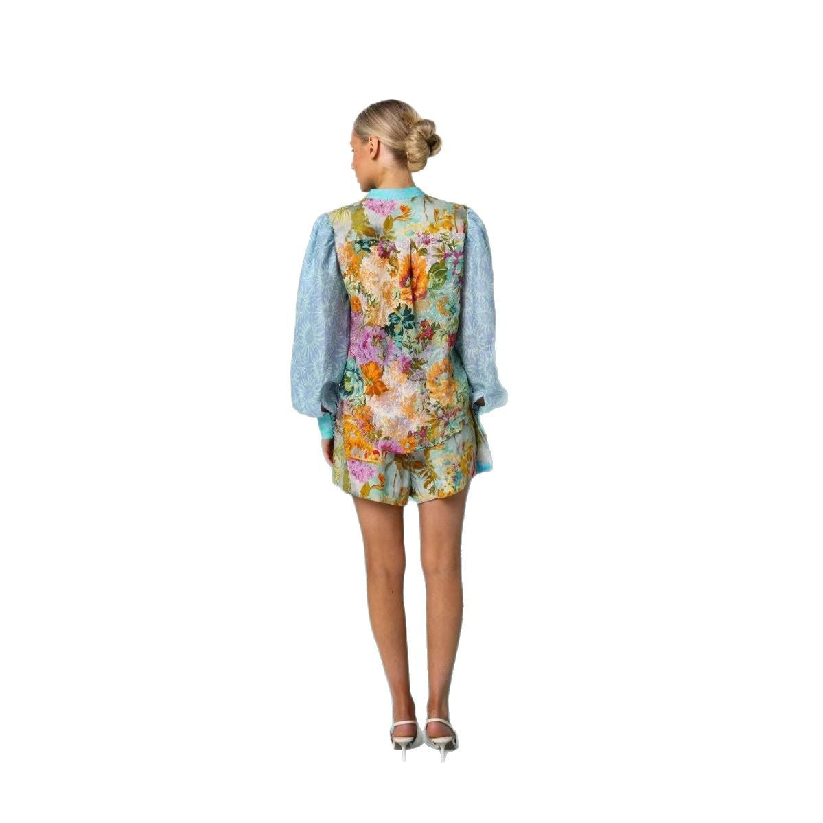 Durable Temperament Long Linen Sleeves Shirt Shorts