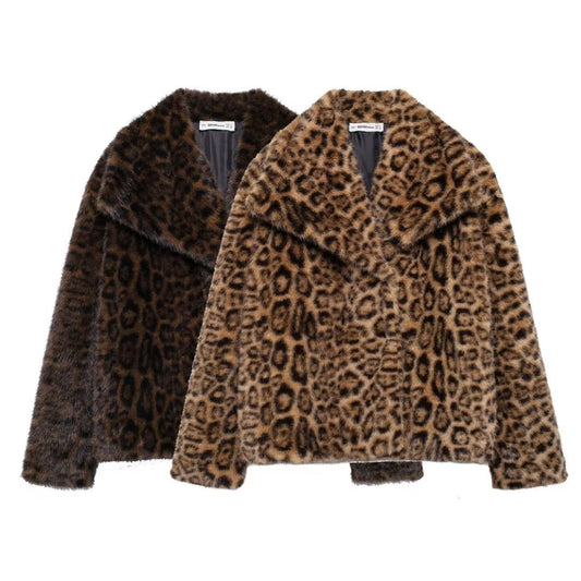 Women's Thick Lamb Wool Black Winter Furry Coats