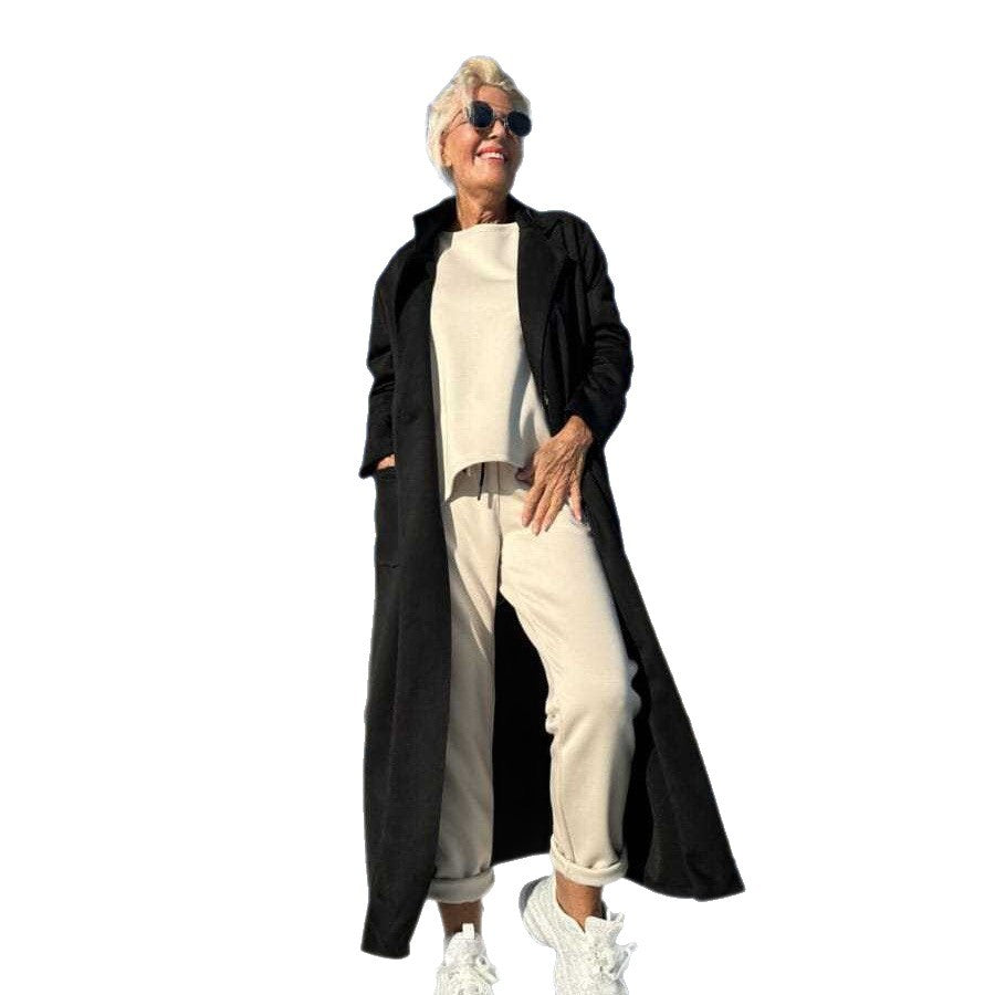 Suede Long Sleeve Casual Versatile Outerwear Coats