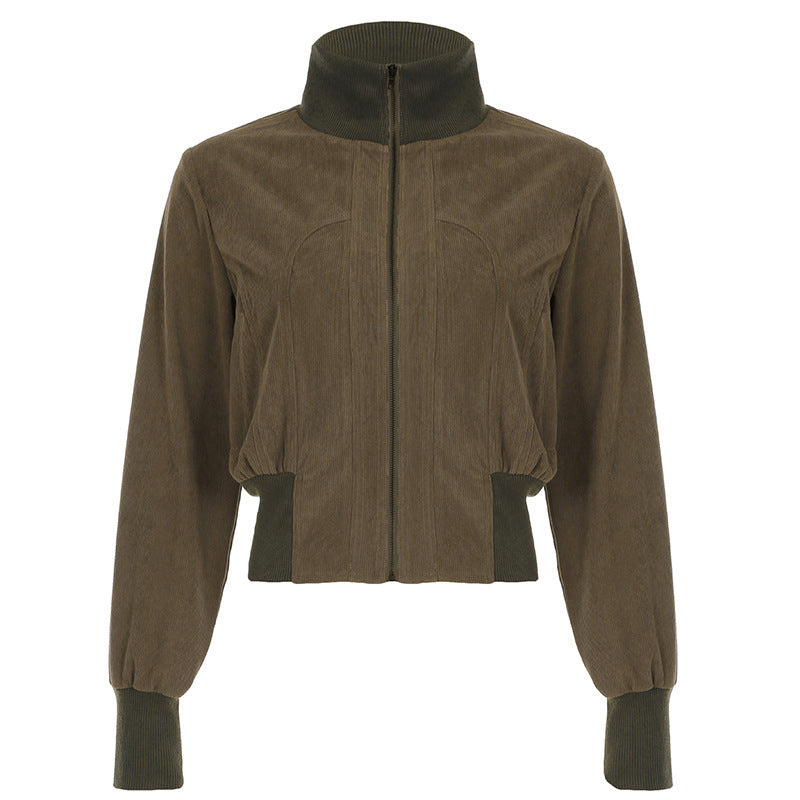 Women's Retro Solid Color Pocket Street Cool Jackets