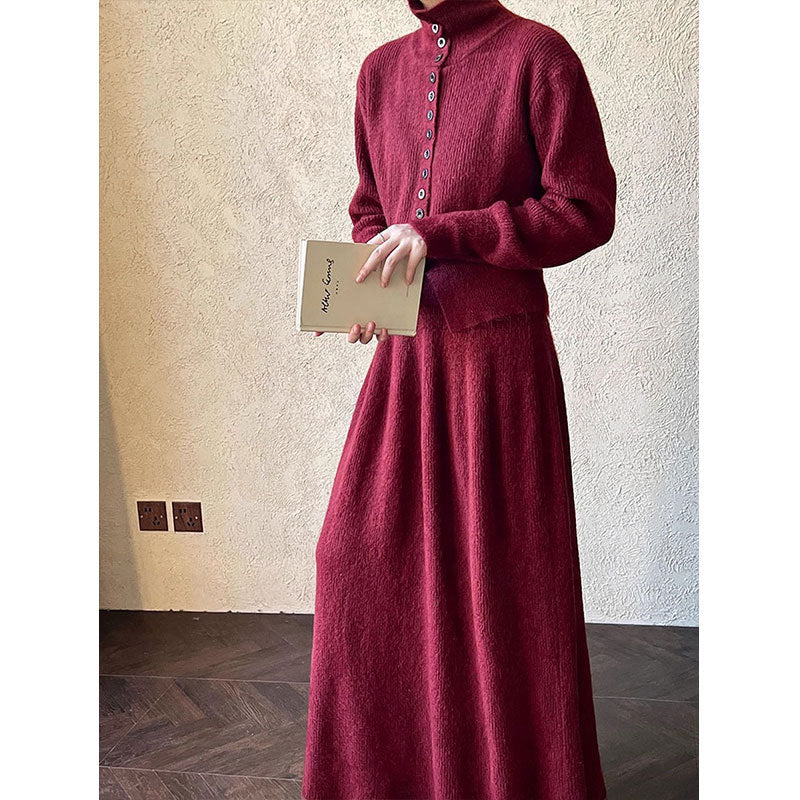 Women's Korean Casual Knitted Dress Fashionable Elegant Suits