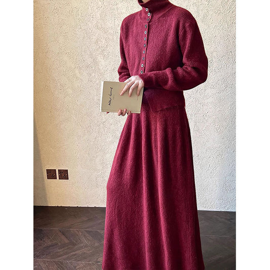 Women's Korean Casual Knitted Dress Fashionable Elegant Suits