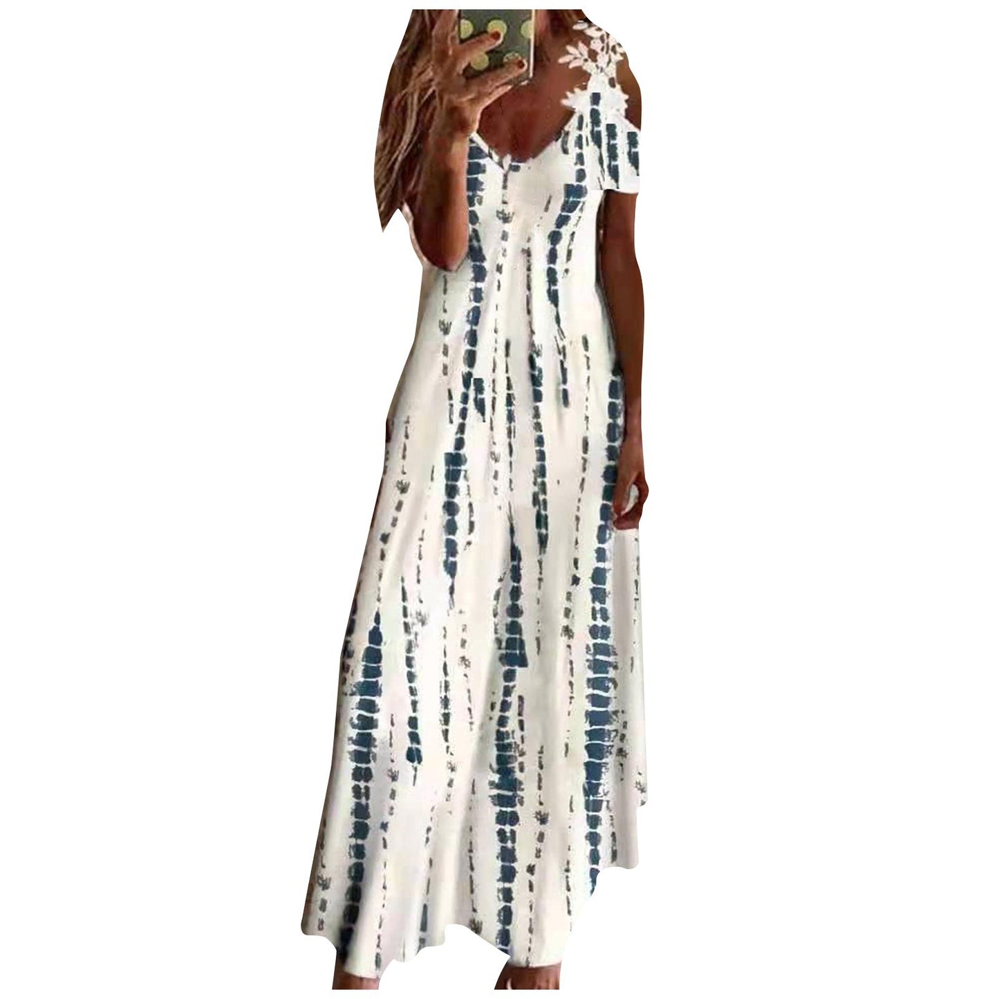 Women's Summer Floral Edge Brace Fashion Printed Dress