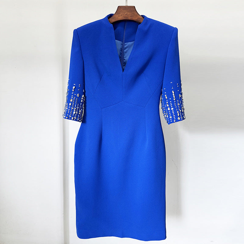 Elegant Glamorous Fashion Bead Knee-length Gown Dress