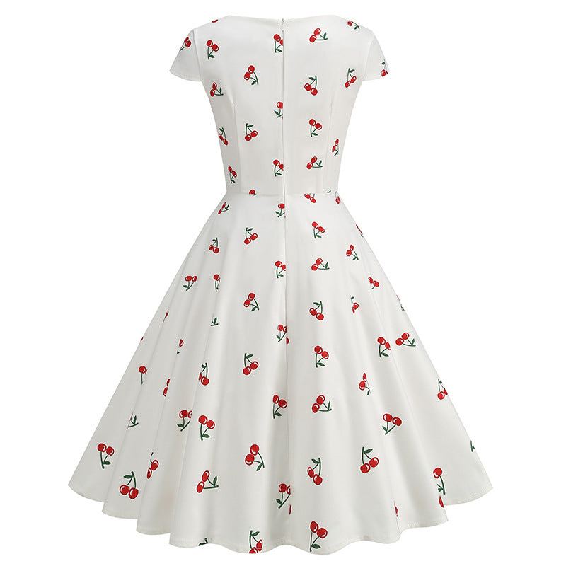 Style Sleeve Printed Large Swing Dress Dresses