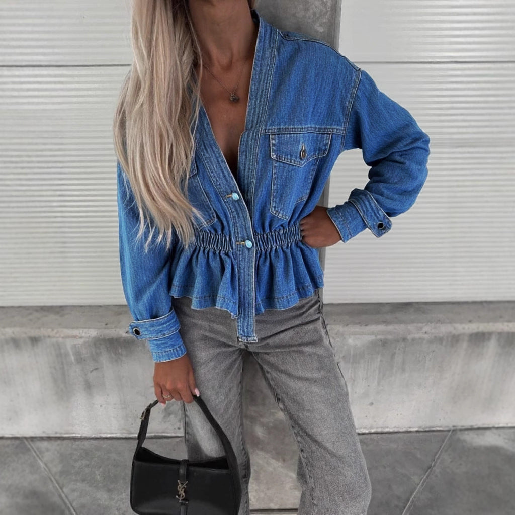 Women's Classy Versatile Denim Long Sleeve Jackets