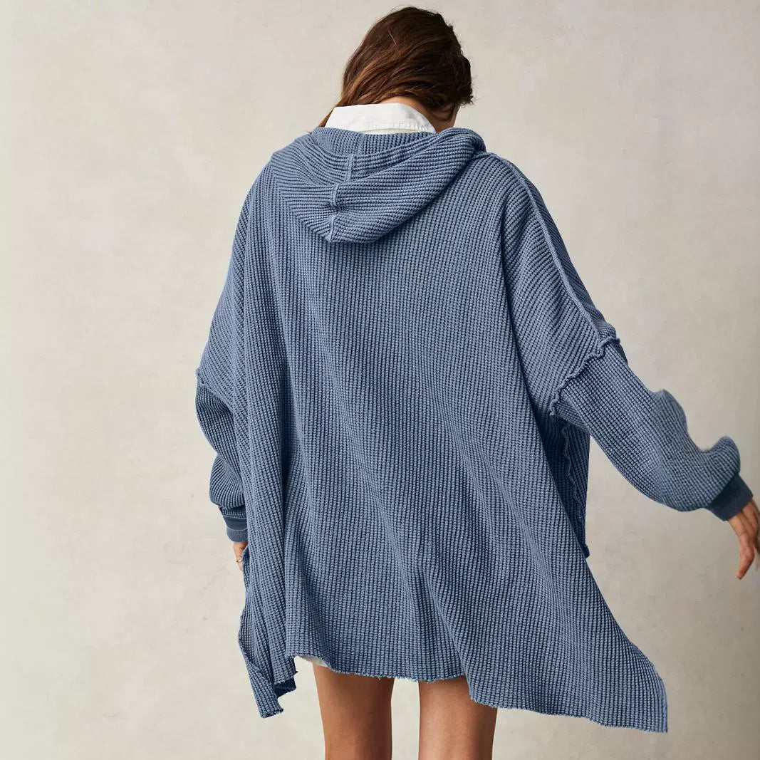 Women's Autumn Loose Trendy Solid Color Hoodie Coats