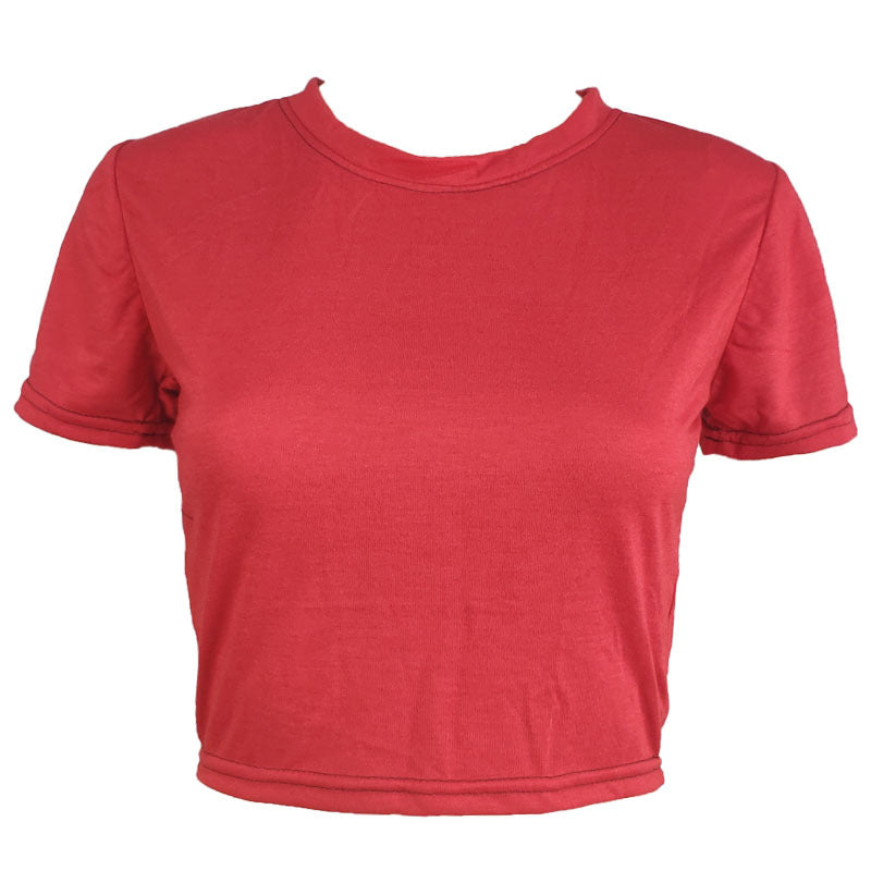 Women's T-shirt Slim Solid Color Simple Common Blouses