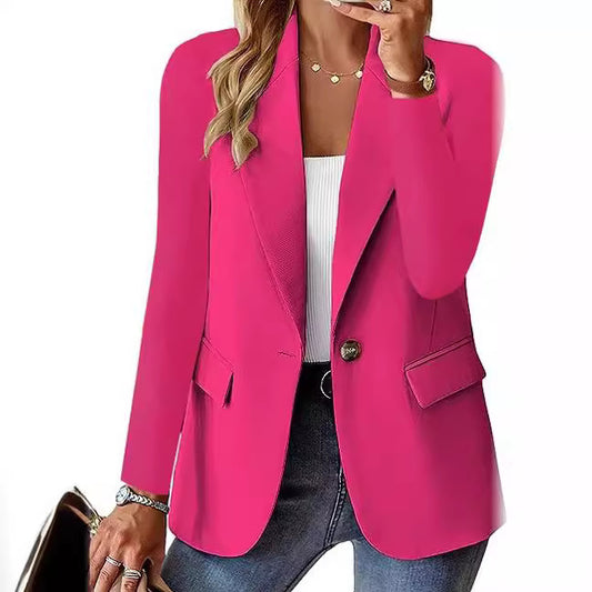 Autumn Long Sleeve Solid Color Multicolor Blazers