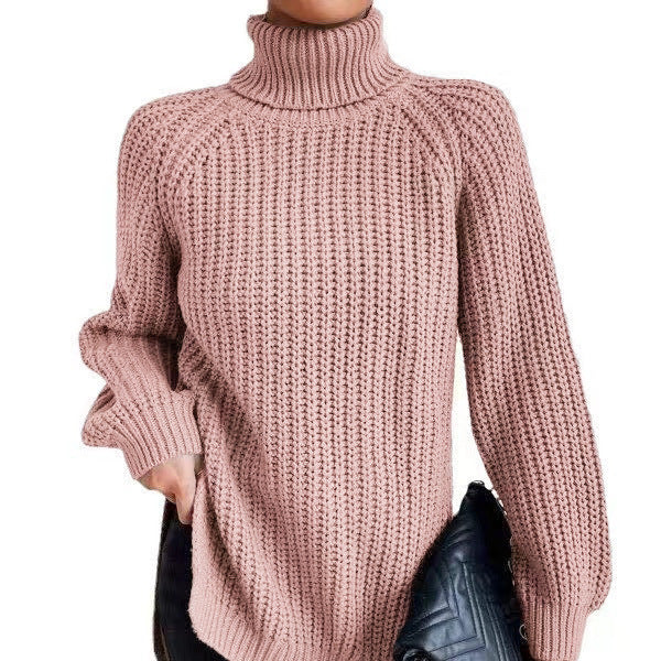 Women's Turtleneck Mid-length Soft Comfortable French Dress Sweater